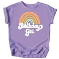 thumbnail image 1 of Retro Rainbow Birthday Girl Colorful Shirts for Baby and Toddler Girls Birthday Outfits Purple Shirt, 1 of 2
