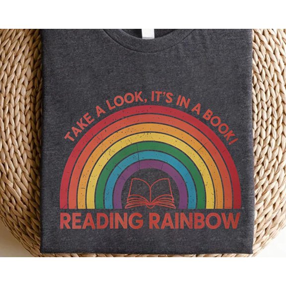 Retro Rainbow Book Lover T-Shirt: Vintage Reader Gift TSHIRT All Size S-5XL