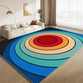 thumbnail image 1 of Retro Rainbow Circles Pattern Area Rug 4x8 Rug 70s 80s Vintage Multicolor Creative Aesthetics Rugs Modern Mid-Century Indoor Outdoor Washable Carpets, 1 of 6