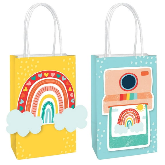 Birthday 'Retro Rainbow' Create Your Own Kraft Paper Favor Bags (8ct) Unique Brand
