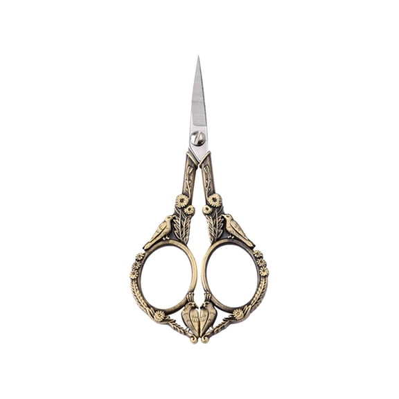 Retro Rainbow Embroidery Scissors, Sharp Precision Detail Shears for Craft Artwork, Needlework, Yarn Handicraft Diy Tool, Ergonomic Lightweight Design, Exquisite Bird Patterns, 1X Scissors