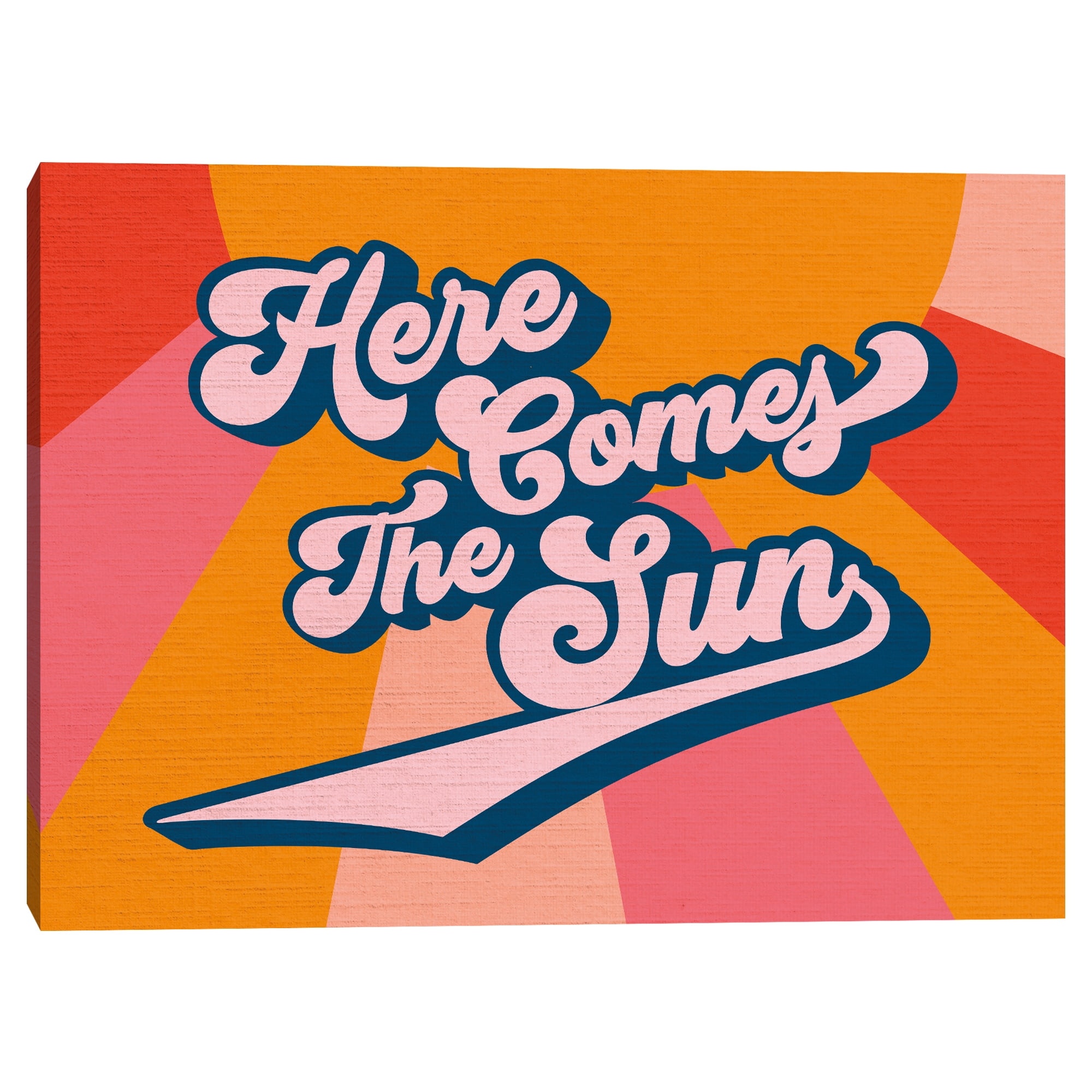 Retro Rainbow Here Comes The Sun by Dominique Vari Canvas Art Print