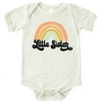 thumbnail image 1 of Retro Rainbow Little Sister Sibling Reveal Announcement Bodysuit for Baby Girls Sibling Outfits Natural Heather Bodysuit Newborn, 1 of 2
