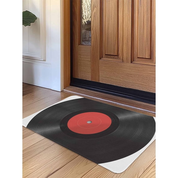 Retro Record Door Mat&nbsp;Indoor Outdoor Entrance, Non Slip Small Rug for Kitchen Bathroom Entryway Rug, Abstract Vintage Minimalist Art Washable Doormat Floor Mat for Office Home Decor 16x24 Inch