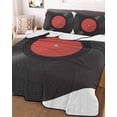 thumbnail image 1 of Retro Record Full Size Down Alternative Comforter, Lightweight Comforter Quilt Bedding Set with Pillow Shams Abstract Vintage Minimalist Art All Seasons Bed Comforter Duvet Insert 78"x90", 1 of 7