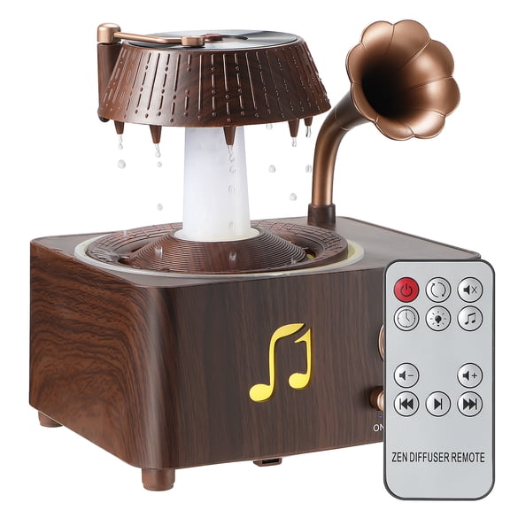 PartyKindom Retro Record Player Style Oil Diffuser with Cool Mist for Home and Office