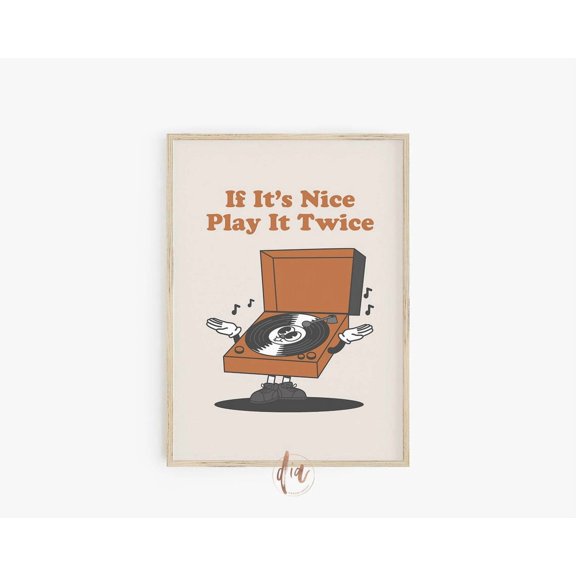 Retro Record Player Music Poster