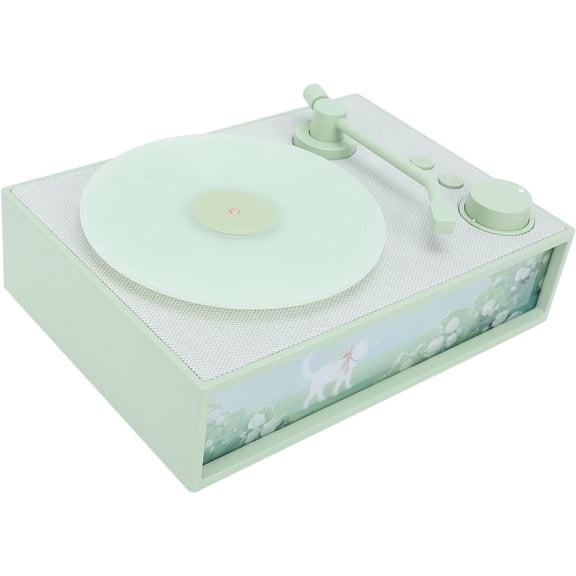 Retro Record-Player Speaker with Aromatherapy Diffuser and Ambient Night Light – Wireless Portable with 5.3 Bluetooth and Rotating Disc - Color: D