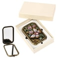 thumbnail image 1 of Retro Rectangle Alloy Fold Mirror with Glass Mirror Surface Butterfly 10.2x6.05x2.15~2.25cm, 1 of 7