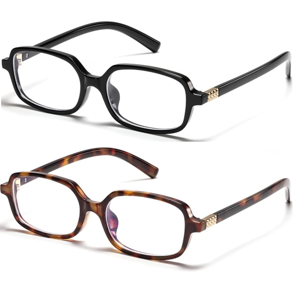 Retro Rectangle Blue Light Blocking Glasses for Women 90s Eyeglasses Y2K Fashion Computer Glasses Tortoise Frame