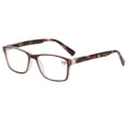 thumbnail image 1 of Retro Rectangle Brown Tortoiseshell Reading Glasses 1.00 for men Classic Presbyopic Glasses Square Spring Hinge Readers +1.00, 1 of 4