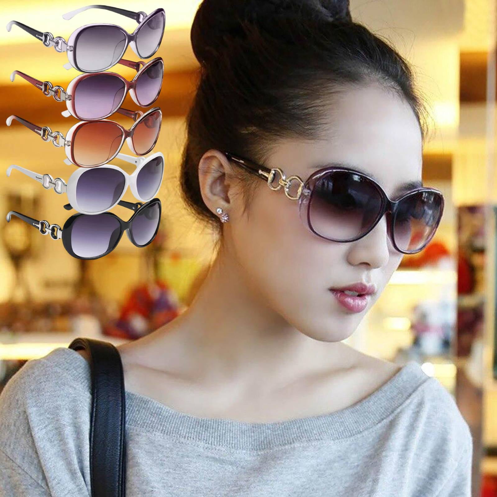 Retro Rectangle Oval Sunglasses for Women, 80s 90s Small  display picture 2