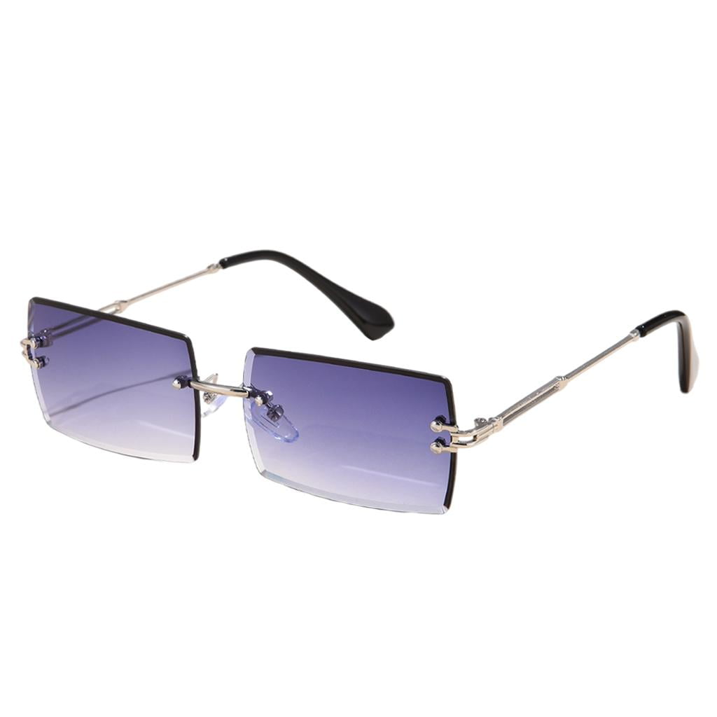 Retro Rectangle Sunglasses for , Stylish Glasses Rimless Frame