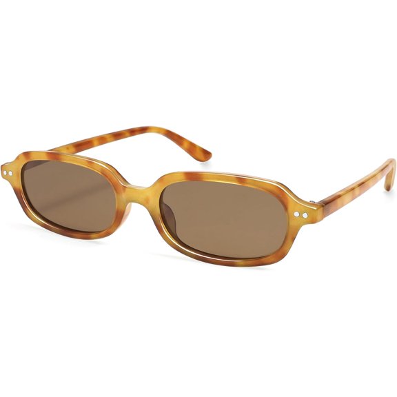 Retro Rectangle Sunglasses for Women Men Trendy Small Narrow Square Sunnies AP3729