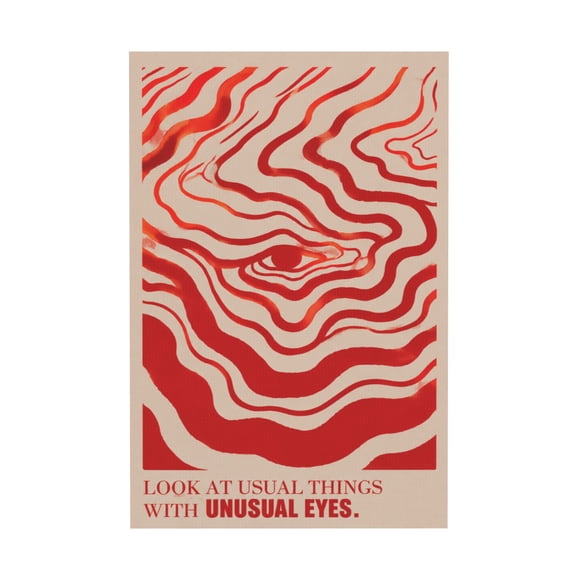 Retro Red Abstract Eye Canvas Wall Art With Affirmation Quotes Psychedelic Vintage Wall Decor For Apartment 12*18in