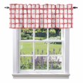 thumbnail image 1 of Retro Red Checkered Valance Curtain Watercolor Lines Geometric Minimalist Window Valances Rod Pocket Short Curtains Window Treatments for Kitchen Bedroom Bathroom Laundry 42" x 18", 1 of 9