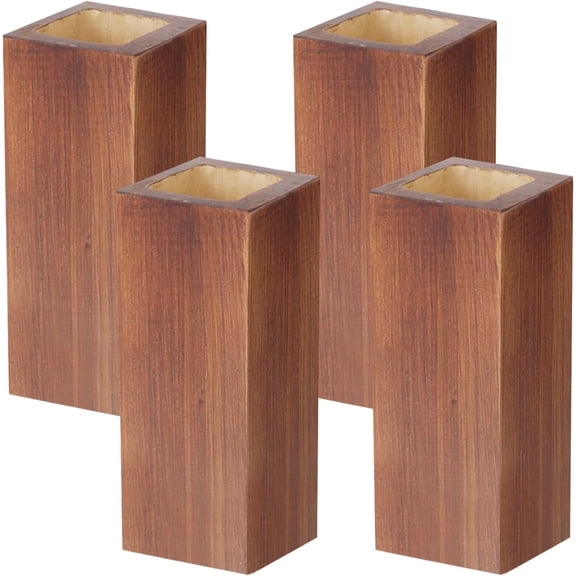 Retro Red Cuboid Pine Wooden Square Holes Risers, 5.91"