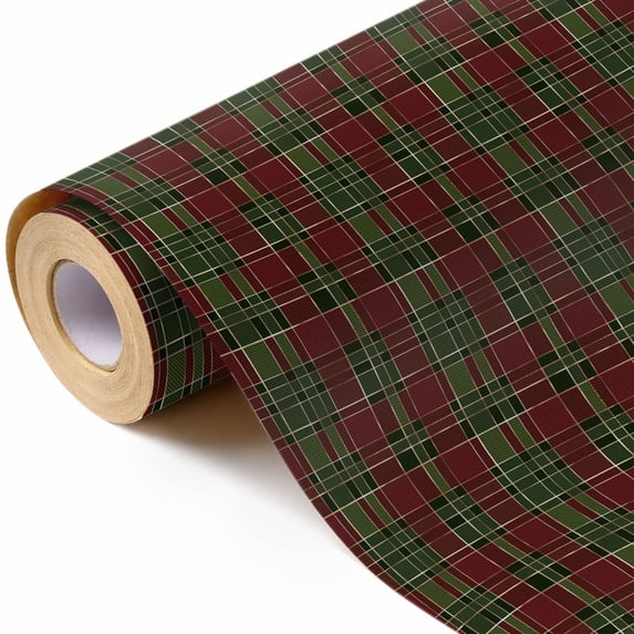 Paper Rol Pattern Retro Red Green Checkered Wrapping Paper, Classic Plaid Pattern, Easy ...