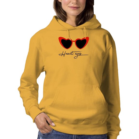 Retro Red Heart Sunglasses Hoodie Women -Image by Shutterstock, Female x-Large