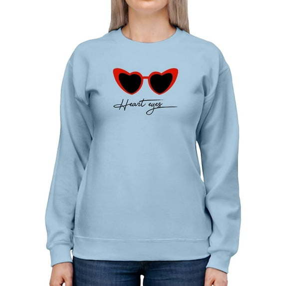 Retro Red Heart Sunglasses Sweatshirt Women -Image by Shutterstock, Female Large