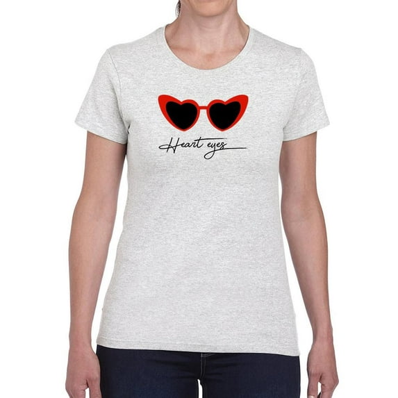 Retro Red Heart Sunglasses T-Shirt Women -Image by Shutterstock, Female Medium