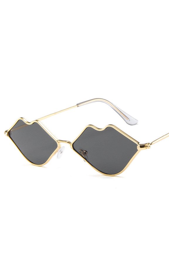 Womens Novelty Sunglasses Red Lips Design Fashion Eyewear with AC Lens Trendy Fun Sunglasses For Parties Or Everyday