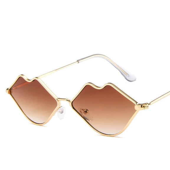 Womens Novelty Sunglasses Red Lips Design Fashion Eyewear with AC Lens Trendy Fun Sunglasses For Parties Or Everyday