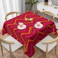 thumbnail image 1 of Retro Red Orange Hot Pink Chevron Soft Tablecloth Square Dinng Table Covers for Kitchen & Table Linens 60" x 60", 1 of 8