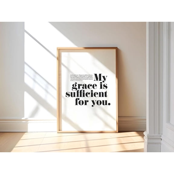 My Grace Is Sufficient Artwork, Grace Quotes, 2 Corinthians 12 9, Sunday School Art, Sayings Of Christ, Church Decor, Bold Art Wall Art, Modern Wall Decor, 12x18 UNFRAMED