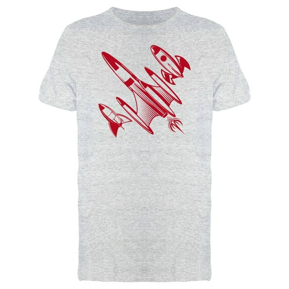Retro Red Rockets Doodle Tee Men's -Image by Shutterstock
