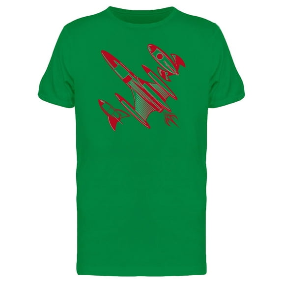 Retro Red Rockets Doodle Tee Men's -Image by Shutterstock