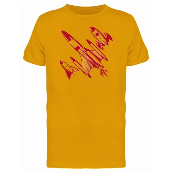 Retro Red Rockets Doodle Tee Men's -Image by Shutterstock