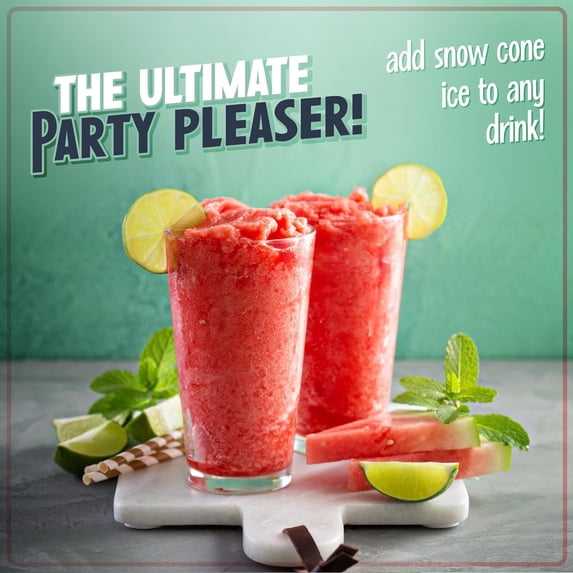 Retro Red Snow Cone Shaved Ice Machine - Table Top Slushie Maker with Stainless Steel Blades for Home Parties