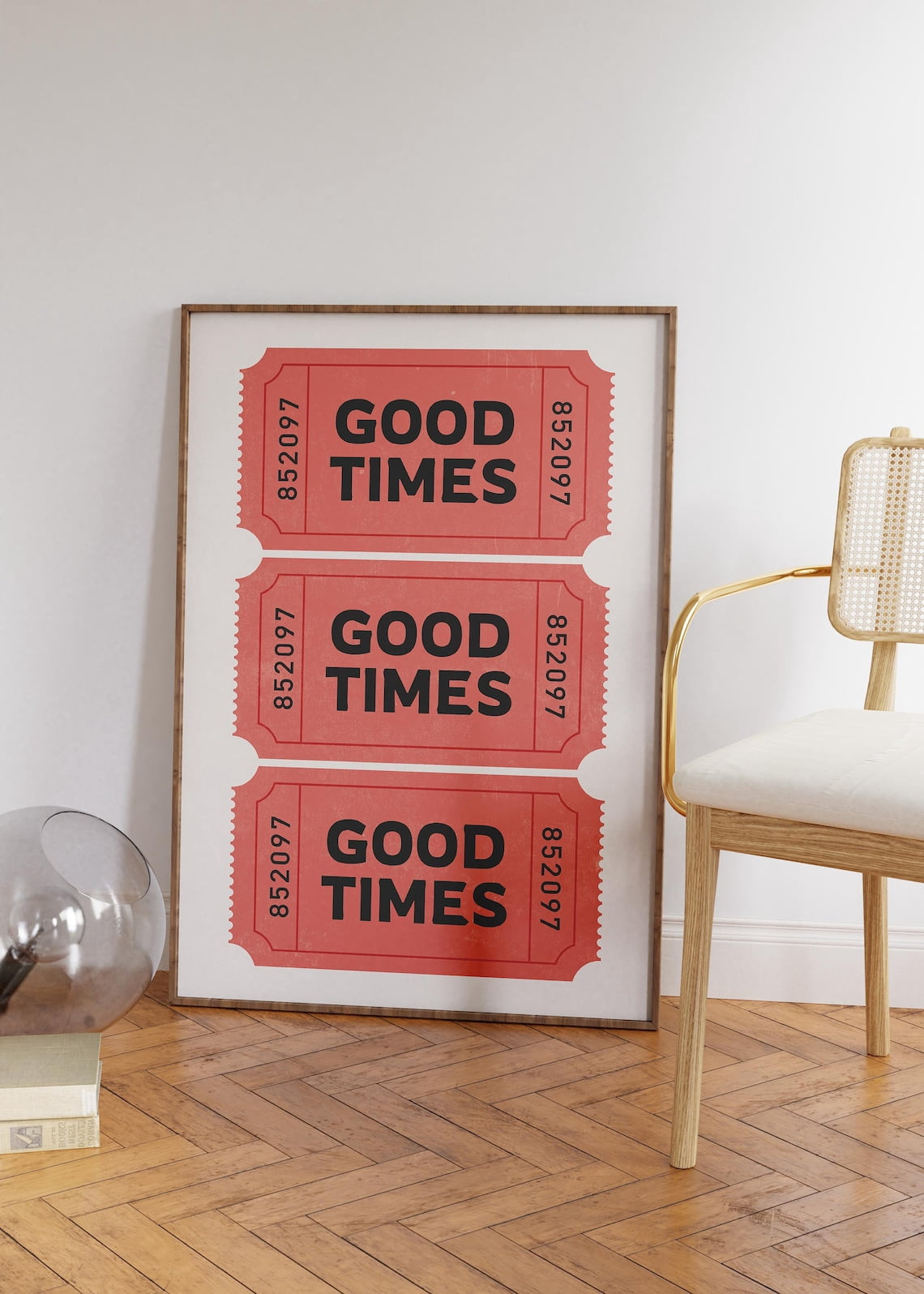 Retro Red Ticket Wall Art Print, Funky Apartment Art And Home Decor ...