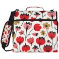 thumbnail image 1 of Retro Red-gold Florals Printed Zipper Binder with Handle&Shoulder Strap 2 inch 3 Ring 500+300 Sheet Capacity File Folder Organizer, 1 of 8