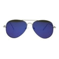thumbnail image 1 of Retro Reflective Color Mirror Lens Metal Rim Officer Cop Sunglasses Silver Blue, 1 of 4
