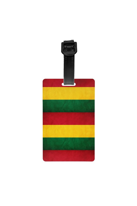 Retro Reggae Flag Luggage Tag Pvc Identifier Card Holder Label Travel Bag Tag