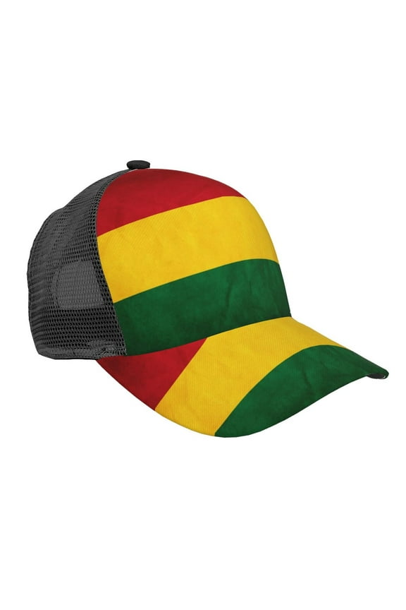 Retro Reggae-Rastafarian Flag Snapback Trucker Hats Baseball Caps Adjustable Mesh Back Ball Caps For Men Women