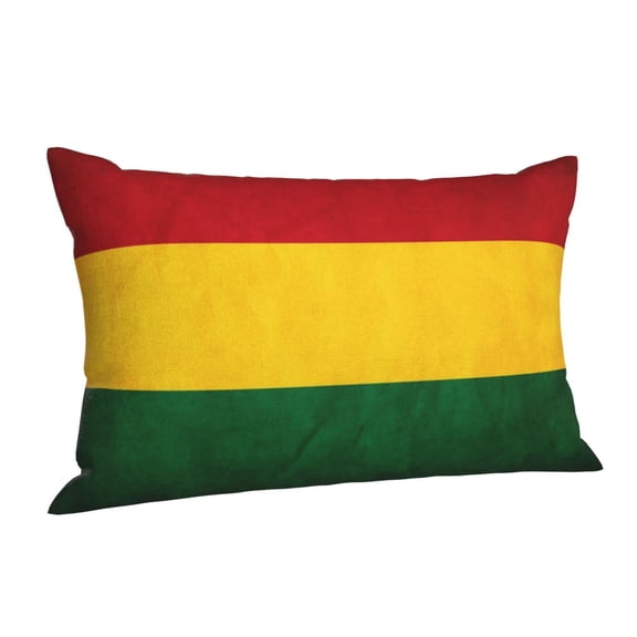 Retro Reggae-Rastafarian Flag Throw Pillow Cushion Cover Decorative Rectangle Pillow Case 16"x24"
