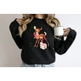 thumbnail image 1 of Retro Reindeer Pink Christmas Sweatshirt Gift for Her retro Reindeer Christmas Sweater Baby Deer Sweatshirt Retro Christmas Party Shirt, 1 of 5