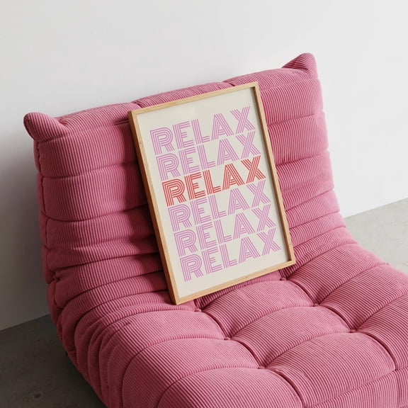 Retro Relax Quote Wall Art Vintage Typography Colorful Room Decoration Artwork Living Room Bedroom Office