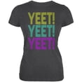 thumbnail image 1 of Retro Repeat Yeet 70s 90s Juniors Soft T Shirt Deep Heather 2XL, 1 of 1