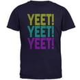 thumbnail image 1 of Retro Repeat Yeet 70s 90s Mens T Shirt Navy MD, 1 of 1