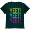 thumbnail image 1 of Retro Repeat Yeet 70s 90s Youth T Shirt Forest Green Youth X-SM, 1 of 1