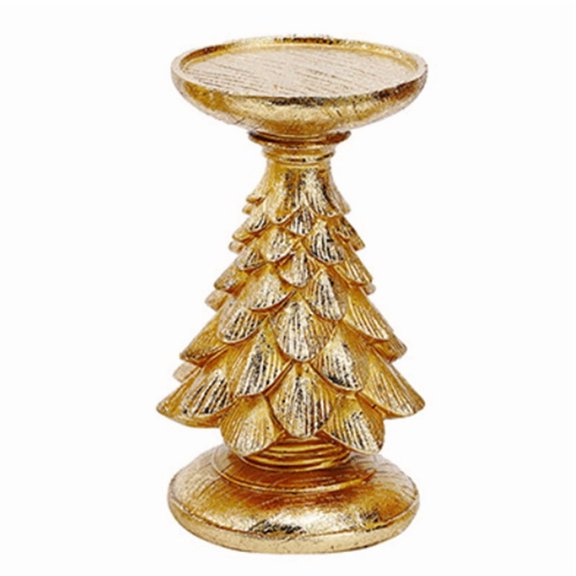 Retro Resin Christmas Tree Candlestick - Festive Decoration, Desktop Atmosphere, Vintage Craft Candle Holder Stand B