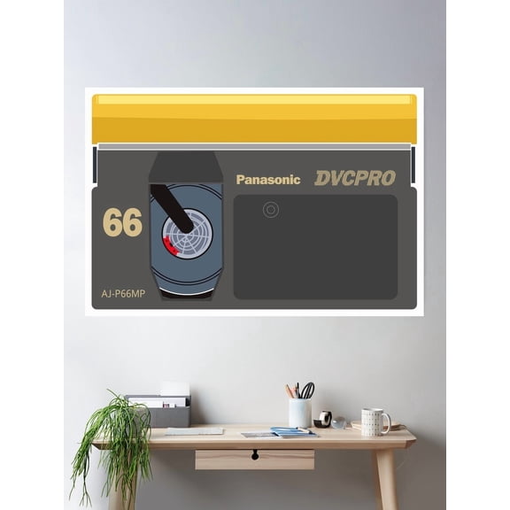 Retro Retro Dvcpro Tape €“ Old-School Editor’S Sticker Poster Wall Art, Modern Wall Decor For Living Room Bedroom, 8x12 UNFRAMED