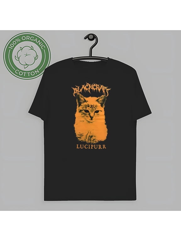Retro Reviva.NEW BRAND .NEW BRAND-WM161, Softness & Comfort Organic Cotton T-shirts BlackCraft Lucipurr Orange & Black T-Shirt Hot Topic Exclusive-TH57992