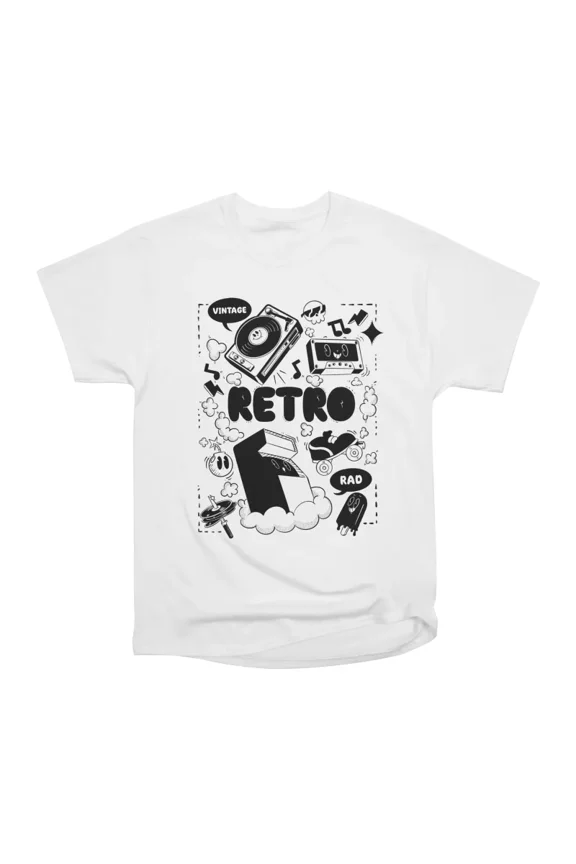 Retro Rewind A Nostalgic Doodle Dump T-Shirt Tee Gift For Him Merch For Her Apparel For Fr