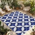 thumbnail image 1 of Retro Rhombus Outdoor Rug for Patio/Deck/Porch, Non-Slip Large Area Rug 6 x 9 Ft, Morocco Abstract Geometric Art Navy Blue Indoor Outdoor Rugs Washable Area Rugs, Reversible Camping Rug Carpet Runner, 1 of 8