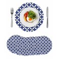 thumbnail image 1 of Retro Rhombus Round 13 Inch Placemats Set of 6, Morocco Abstract Geometric Art Navy Blue HeatResistant Non Slip Place Mats for Dining Table, Wipeable Braided Kitchen Table Mats for Housewarming, 1 of 9